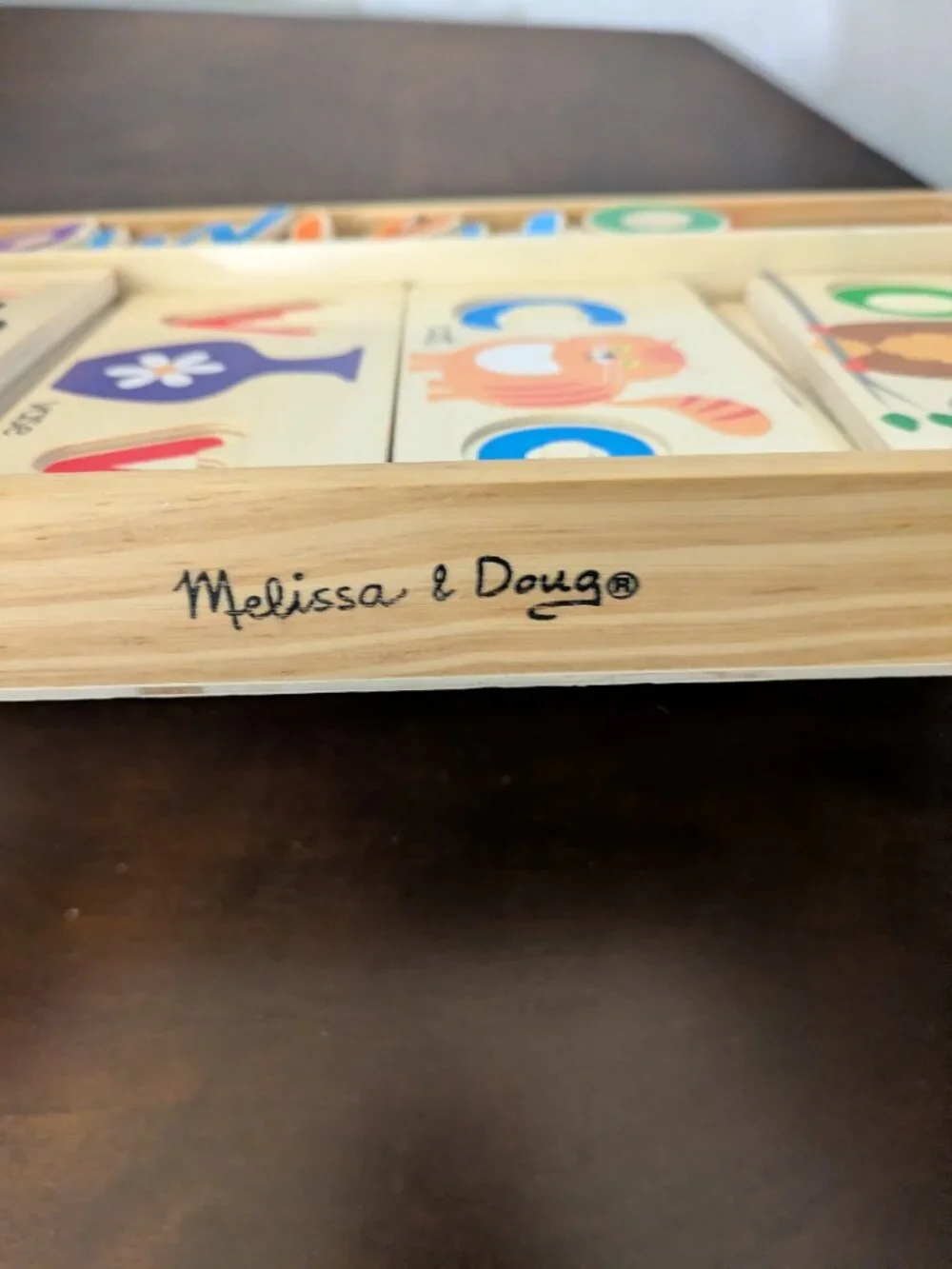 Melissa & Doug Wooden ABC Picture Boards & Wooden Tray